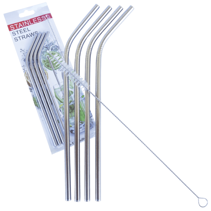 Set 4 paie metalice curbate cu perie de curatare